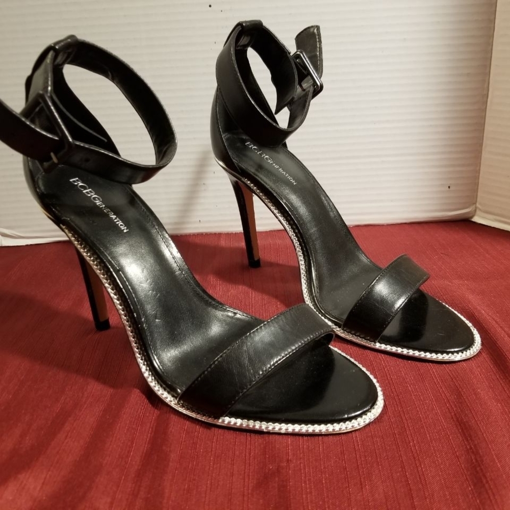 Women's BCBGeneration Black Strappy Heels Size 9.5
